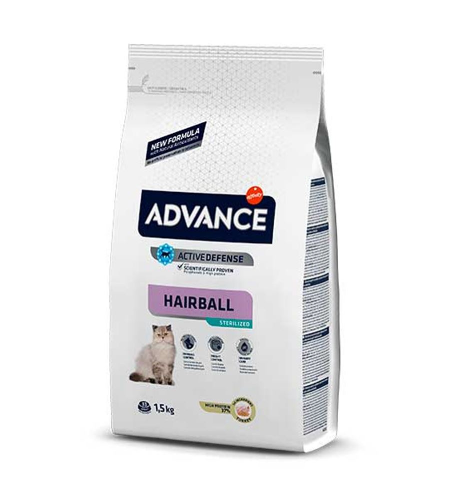 Advance Hairball Sterilized Pavo pienso para gatos