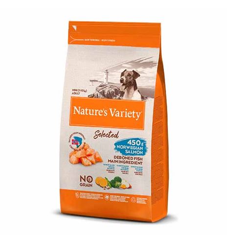 NATURES VARIETY SELECTED ADULT MINI SALMÓN PIENSO PARA PERR