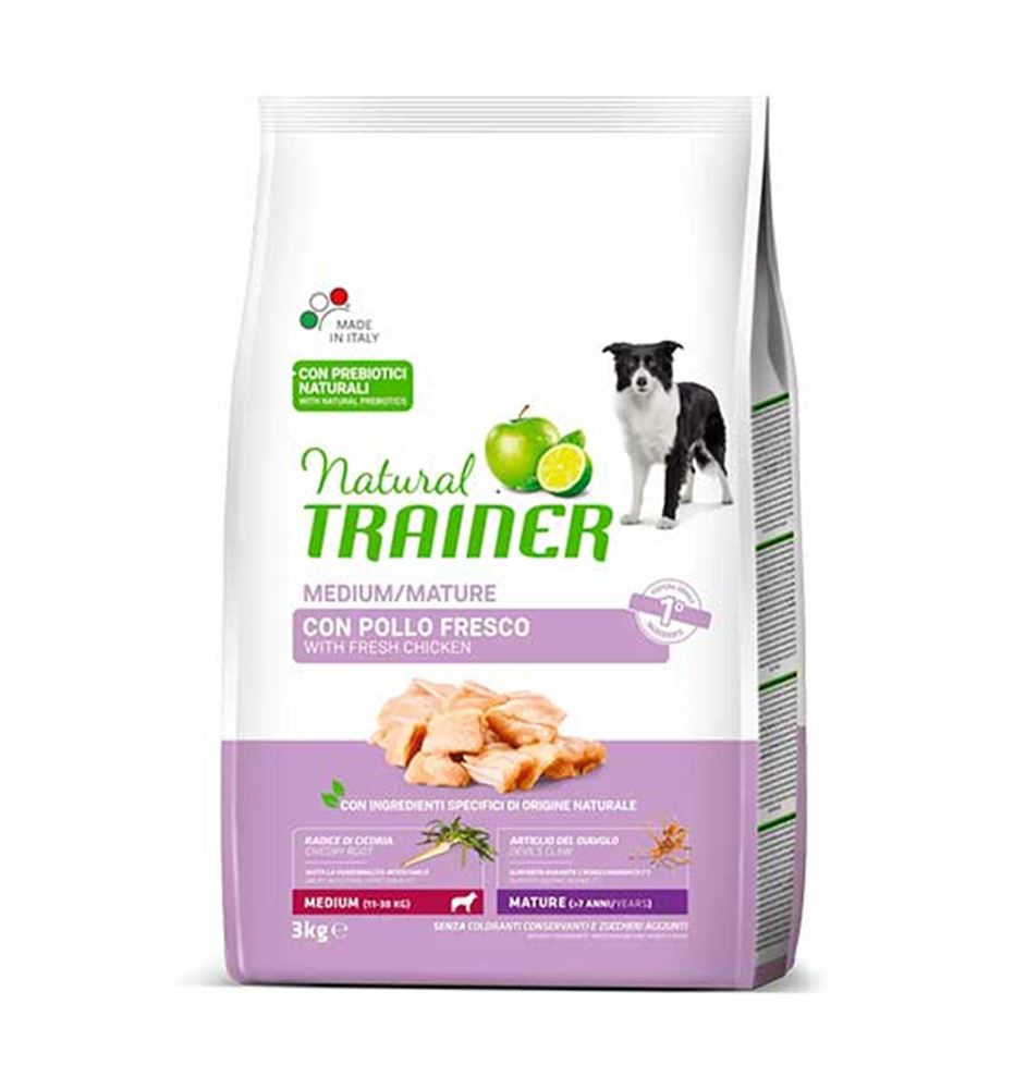 Natural Trainer Senior Medium Pollo pienso para perros