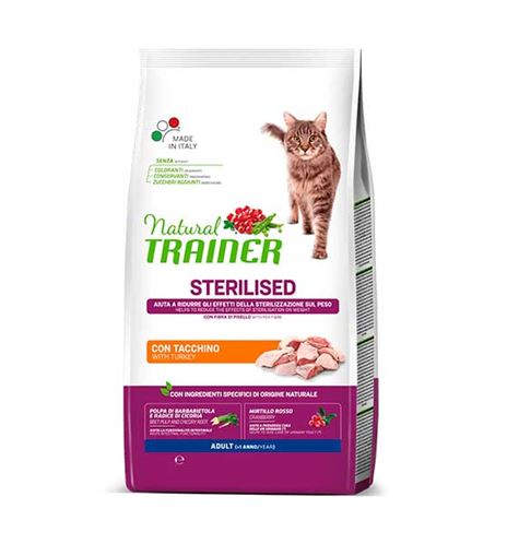 Natural Trainer Adult Sterilised Pavo pienso para gatos