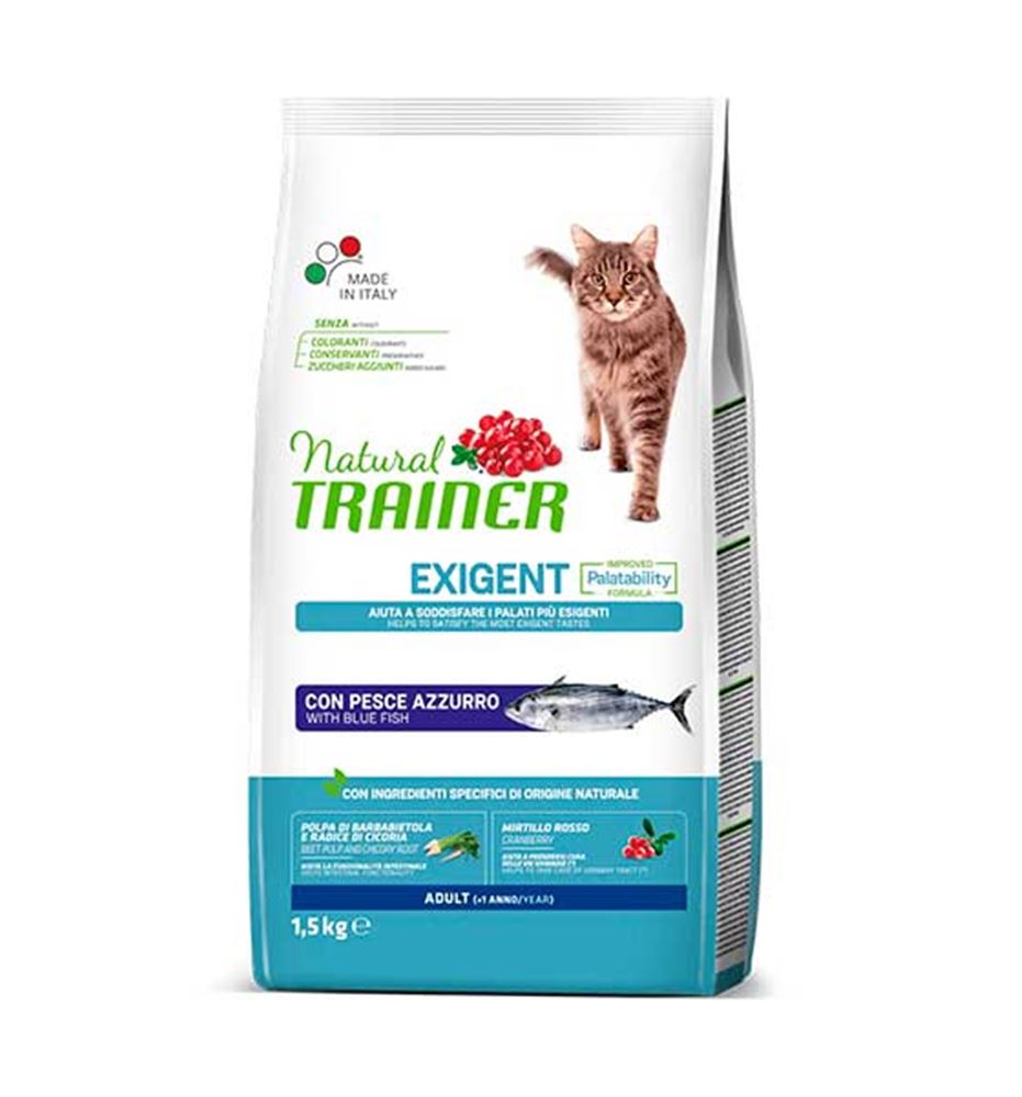 Natural Trainer Adult Exigent Pescado Azul pienso para gatos