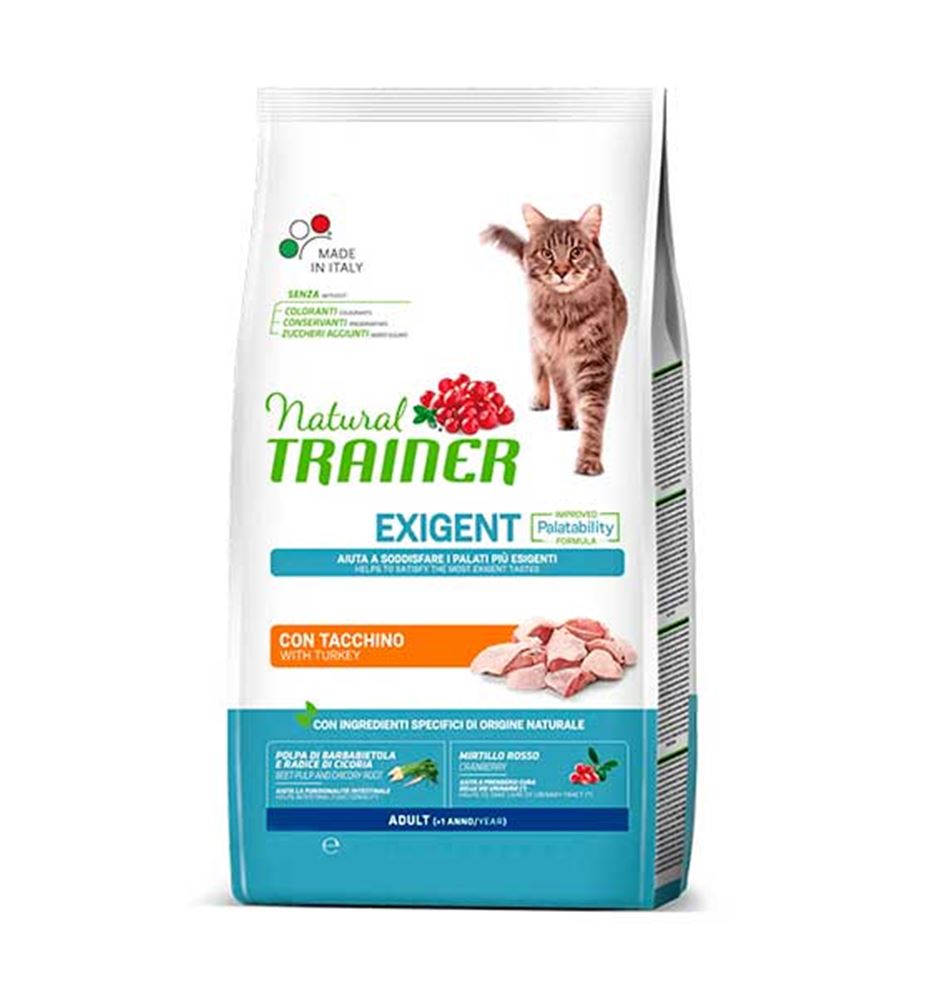 Natural Trainer Adult Exigent Pavo pienso para gatos