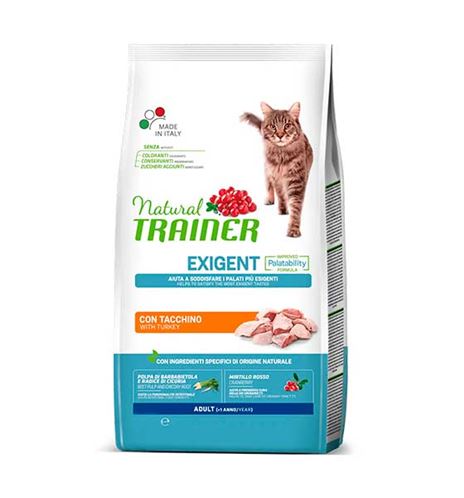 Natural Trainer Adult Exigent Pavo pienso para gatos