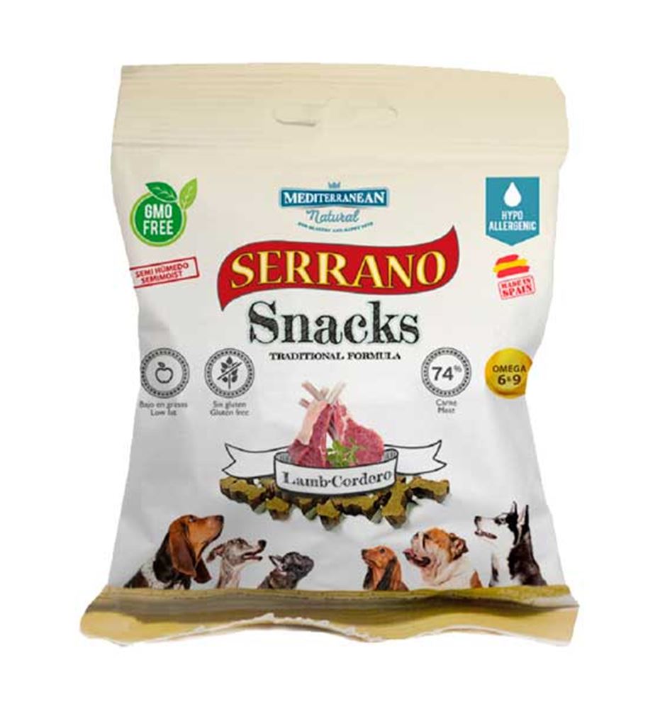 Mediterranean Natural Serrano Snacks Cordero para perros