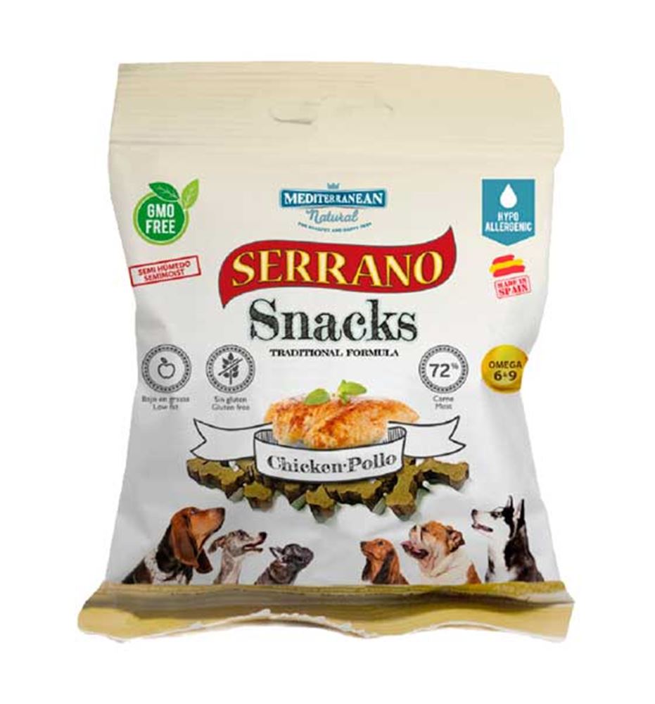 Mediterranean Natural Serrano Snacks Pollo para perros