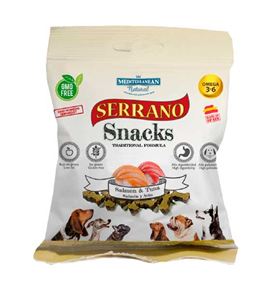 Mediterranean Natural Serrano Snacks Salmón y Atún para perros