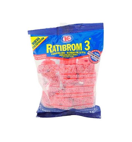 Ratibrom-3 bloques de parafina 003 raticida