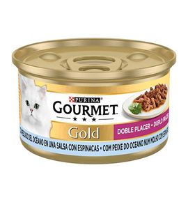 Purina Gourmet Gold Pescado del Oceano y Espinacas lata para gatos