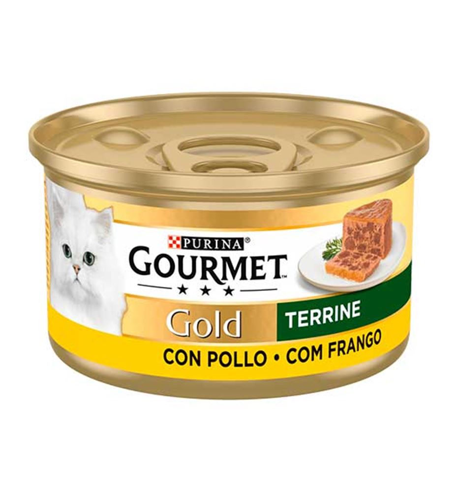 Purina Gourmet Gold Terrine de Pollo lata para gatos