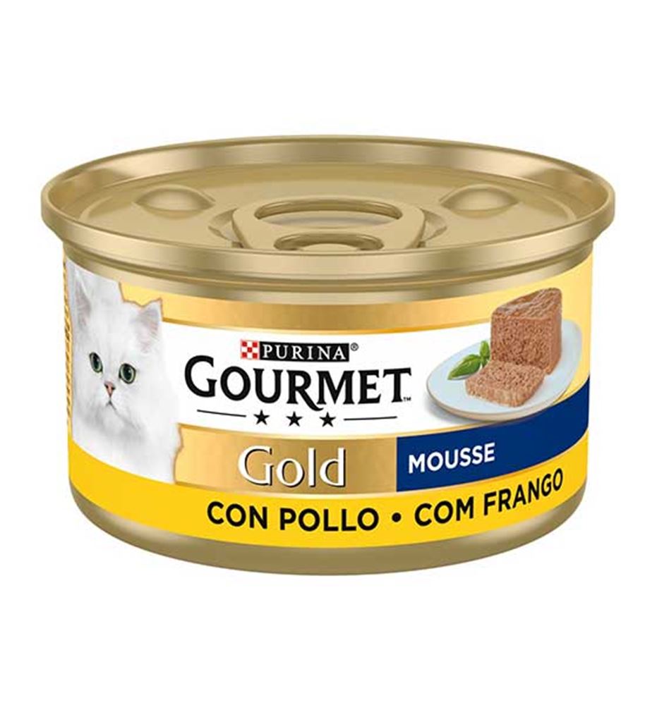 Purina Gourmet Gold Mousse de Pollo lata para gatos
