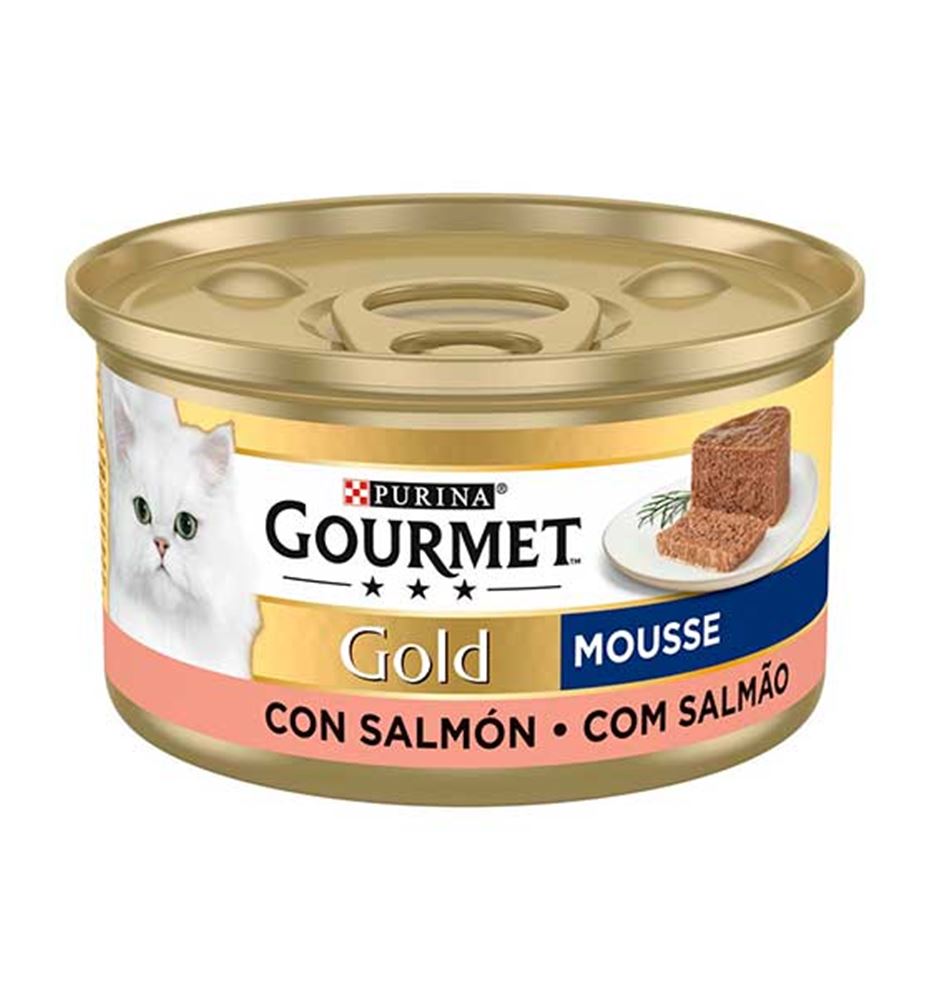 Purina Gourmet Gold Mousse de Salmón lata para gatos