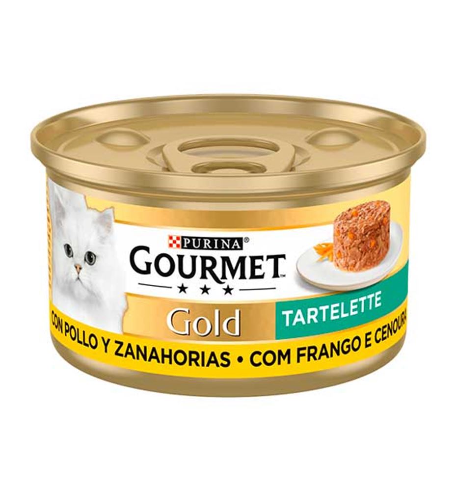 Purina Gourmet Gold Tartelette de Pollo y Zanahoria lata para gatos