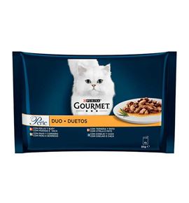 Purina Gourmet Perle Dúo Láminas de Carnes sobre para gatos