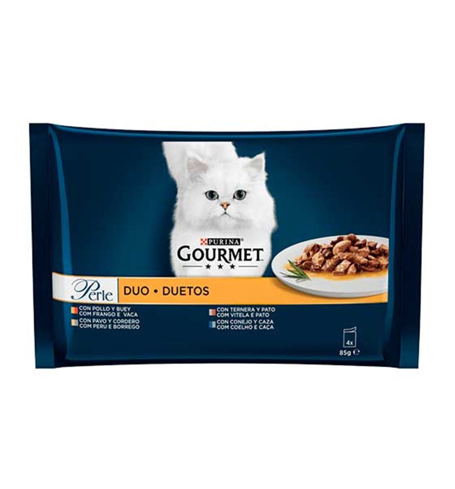 Purina Gourmet Perle Dúo Láminas de Carnes sobre para gatos