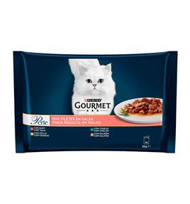 Purina Gourmet Perle Mini Filetes Carne y Pescado sobre para gatos