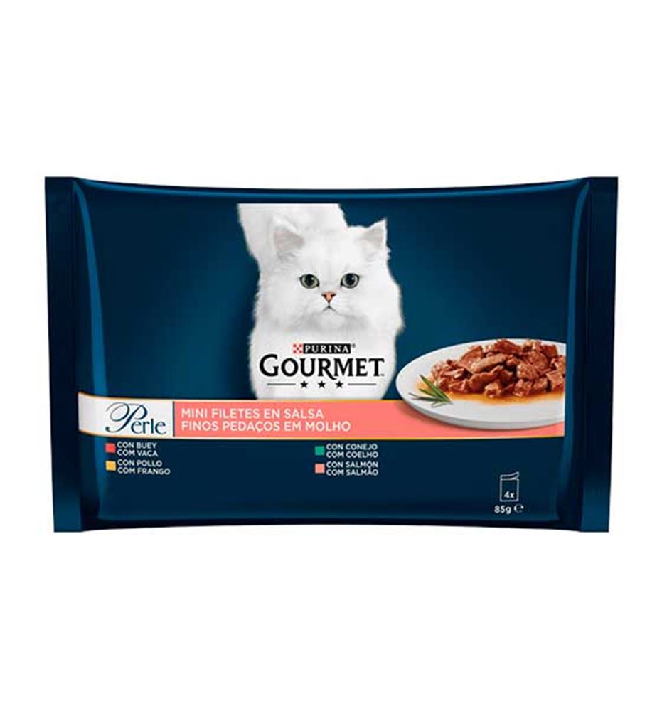 Purina Gourmet Perle Mini Filetes Carne y Pescado sobre para gatos