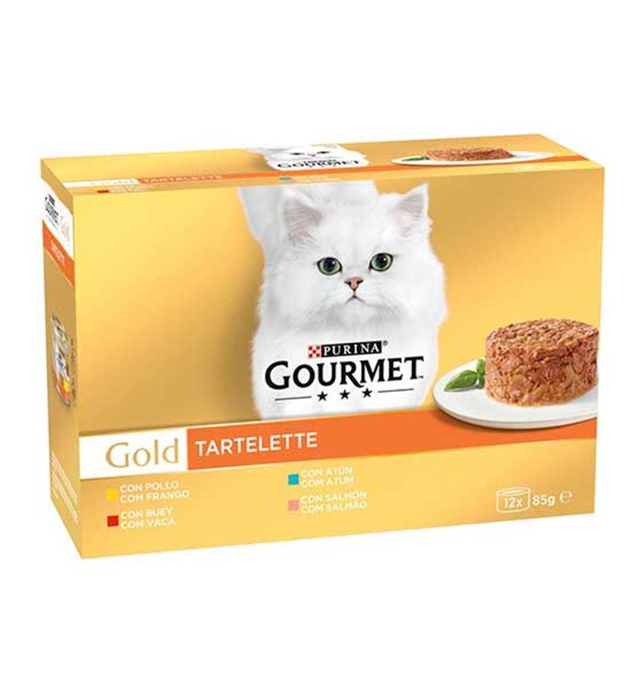 Purina Gourmet Gold Tartelette Multipack Carne y Pescado latas para gatos