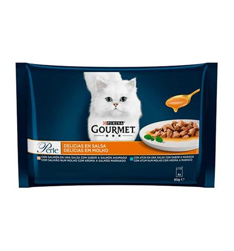 Purina Gourmet Perle Delicias Salmón y Atún salsa para gatos