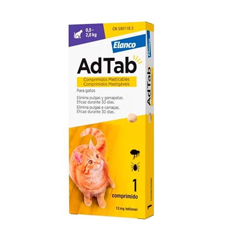 AdTab Comprimidos Masticables antiparasitarios para gatos - 0.5-2kg