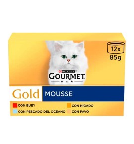 Purina Gourmet Gold Mousse Multipack latas para gatos 12x85g