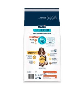 Advance Adult Sensitive Care Medium/Maxi Salmón pienso para perros - Reverso