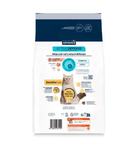 Advance Adult Sensitive Salmón pienso para gatos - Reverso