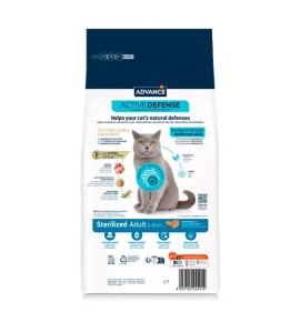 Advance Adult Sterilized Pavo pienso para gatos - Reverso