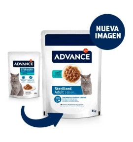 Advance Gatos Esterilizados Bacalao sobre en salsa para gatos