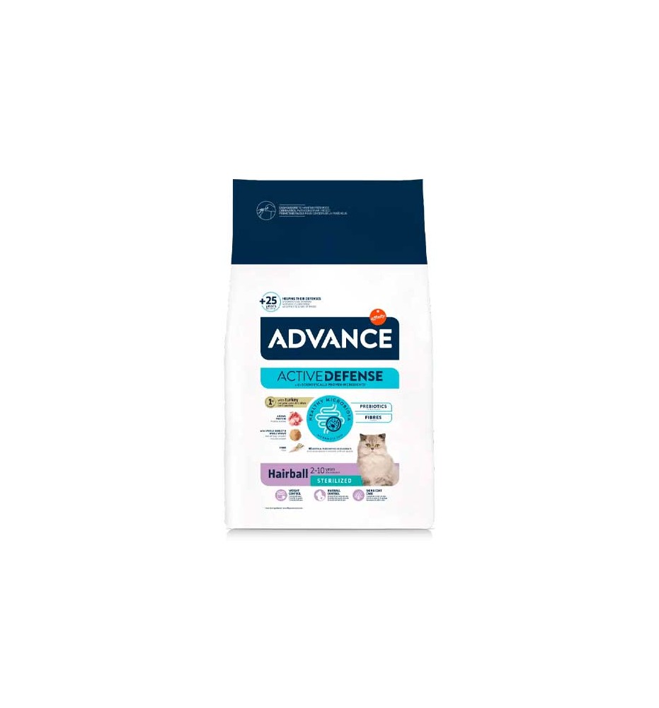 Advance Hairball Sterilized Pavo pienso para gatos
