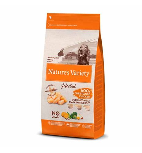NATURES VARIETY SELECTED ADULT MEDIUM POLLO PIENSO PARA PER
