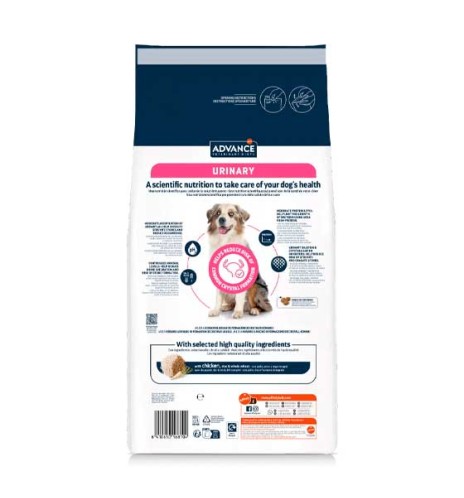 Advance Veterinary Diets Urinary pienso para perros - Reverso
