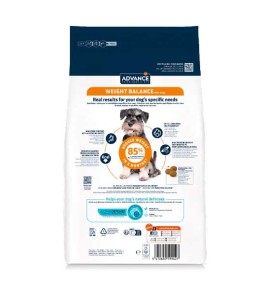 Advance Veterinary Diets Weight Balance Mini pienso para perros - Reverso