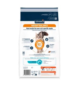 Advance Veterinary Diets Weight Balance pienso para gatos - Reverso