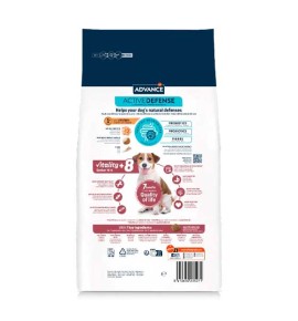 Advance Vitality Senior Mini +8 Pollo pienso para perros - Reverso