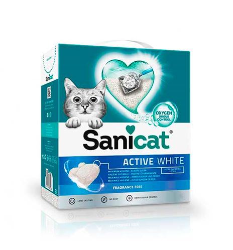 Sanicat Active White sin perfume arena aglomerante para gatos