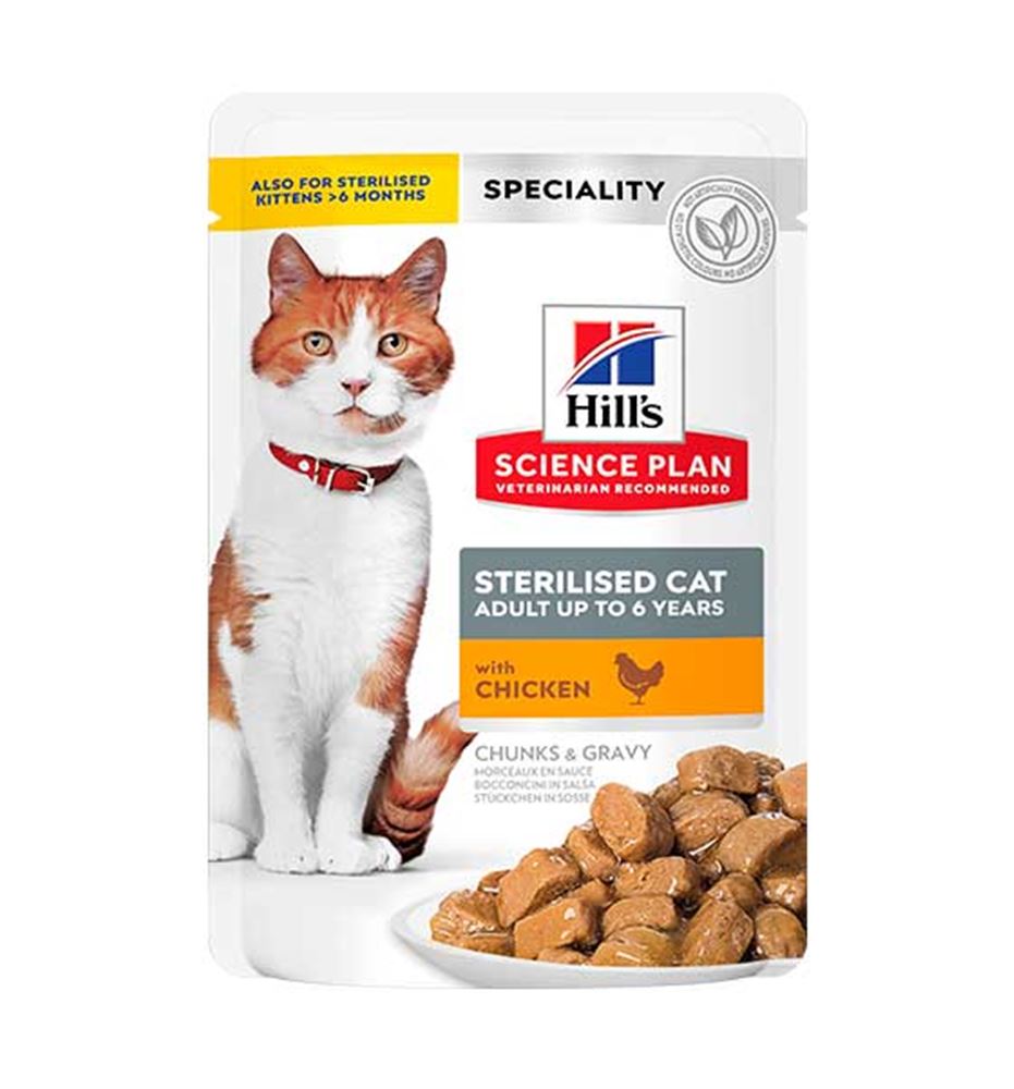 Hill's Science Plan Sterilised Cat Adult Pollo sobre para gatos