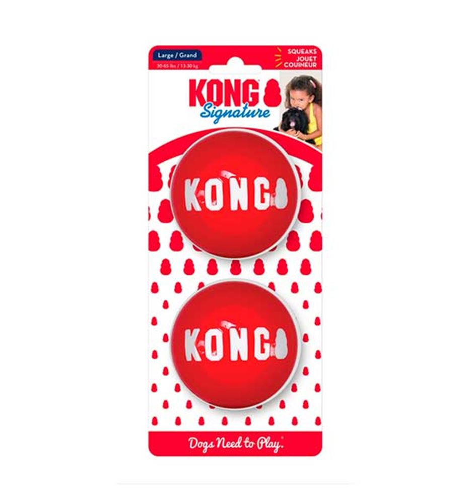 Kong Signature Ball 2PK pelotas para perros - Talla M
