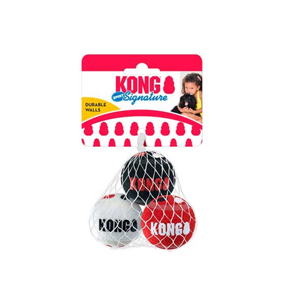 Kong Signature Sport 3PK pelotas para perros - Talla S